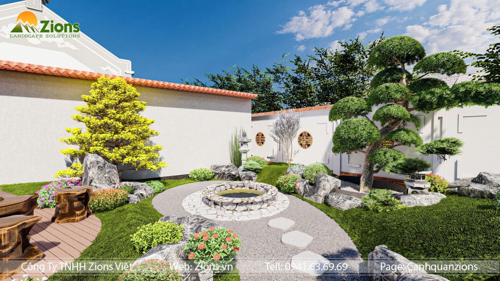 Thiết kế sân vườn Nhật Bản 600m2 tại Nghệ An | Zion's Design